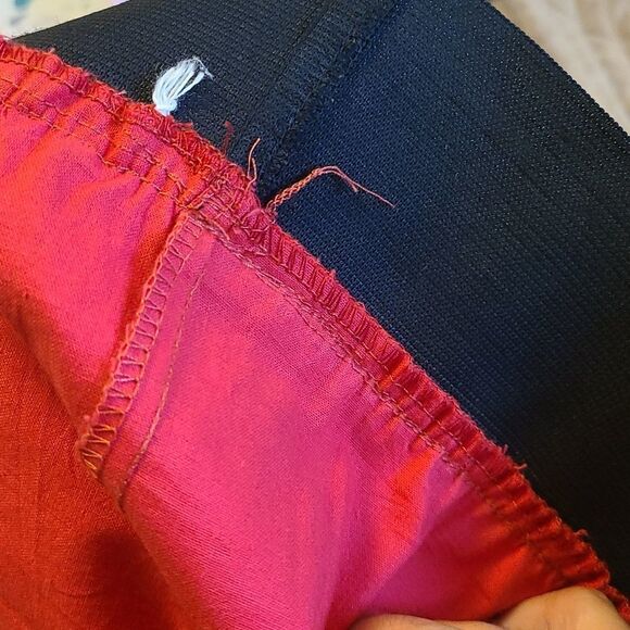 Vintage 80's union made peplum retro red and black  skirt sz 11 - Picture 5 of 11